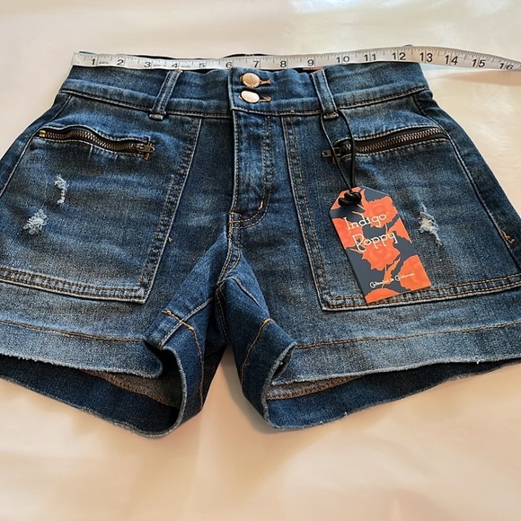 Indigo Poppy 4” Short Mid Rise NWT Size 4 - Picture 4 of 16